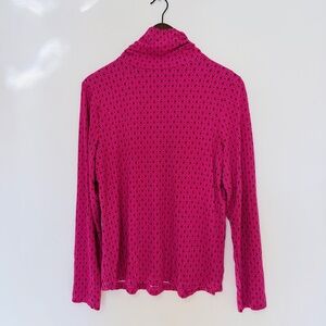 Soft Vibrant Pink Geometric Turtleneck